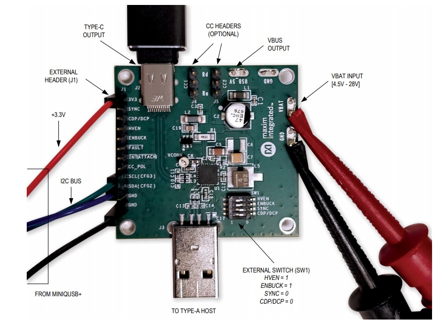 Schaltungsanordnung - Analog Devices / Maxim Integrated MAX20461 Evaluierungskit